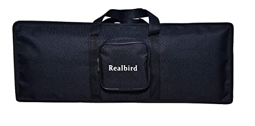 Realbird 61 Keys Keyboard/Piano Bag with Dust Cover {Black} for Casio CTK-240, 245 and CT-S195, S100, S200, S300, LK-S250 Digital Piano, Inner Size- 96 x 30 x 12 Cm.