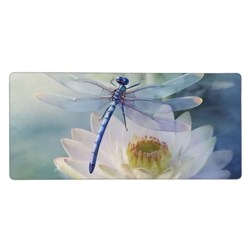 Tapis de souris de jeu XXL motif libellule pour éviter les rayures
