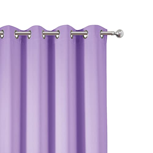 Image of LEMOMO Lilac Blackout Curtains 52 x 84 inch /Lavender Curtains Set of 2 Panels /Thermal Insulated Room Darkening Bedroom Curtains