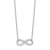 Solid 925 Sterling Silver Infinity Love Knot Symbol Diamond Pendant Necklace Charm Chain - with Secure Lobster Lock Clasp 18'