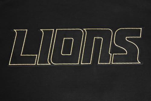 Pro Standard Mens NFL Detroit Lions Black&Gold Pull Over Hoodie Black L - Image 5