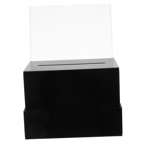 FIXOSHEE Schwarze Acryl Spendenbox mit Schloss