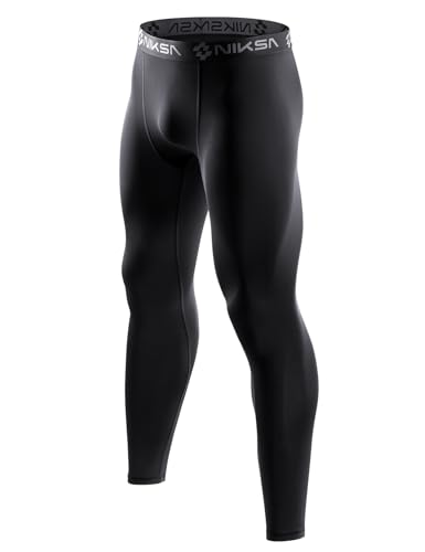 Niksa Kompressionshose Herren Sport Leggings Schnelltrocknende Base Layer Leggings, Atmungsaktive Funktionsunterhose für Lauf Fitness Basketball Radfahren Training