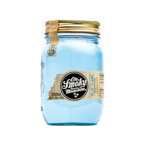 Ole Smoky Blue Flame Moonshine 50cl - 64% ABV Tennessee Mountain-Style Spirit - High Proof Moonshine Alcohol