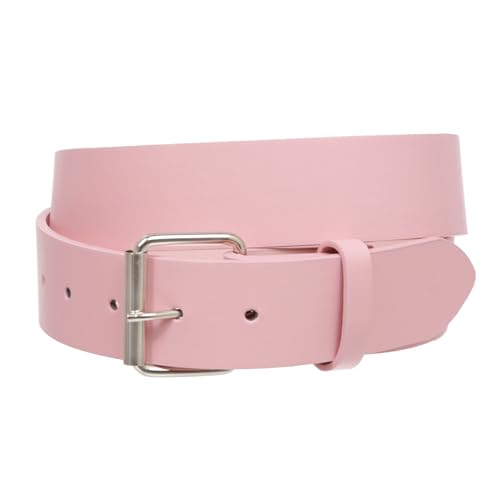 Image of Beltiscool 1 1 /2 inch (38mm) Snap On Plain Leather Jean Belt With Roller Buckle