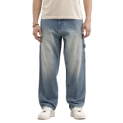 Image of WROGN Men's Loose Fit Jeans | Mid Rise | Jeans for Man