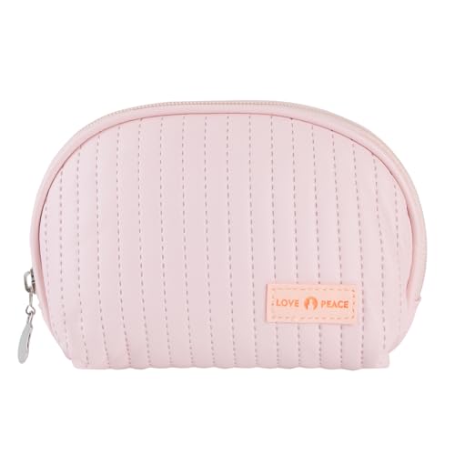 Small-Makeup-Bag-Makeup-Pouch-Cute-Cosmetic-Bag-PU-Leather-Make-Up-Bag-Toiltery-Bag-for-Women-Makeup-Travel-Bag-Skincare-Brush-Organizer-Bag-Travel-Essentials-Pink