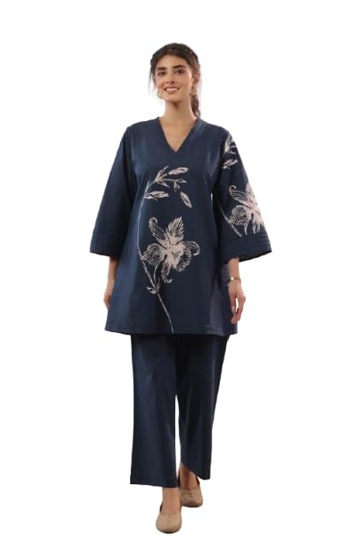 jisora Women's Blue Printed Cotton Co-ord Set-picture-9