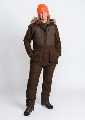 Pinewood Damen Smålandabisko 2.0 Damen Jagd Jacke - Jagdjacke Damen - wind- und wasserdicht - bequeme Passform mit abnehmbarer Kapuze und anderen praktischen Details