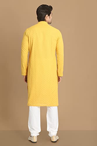 Image of Manyavar Men's Chikankari Kurta Set (2pcs)
