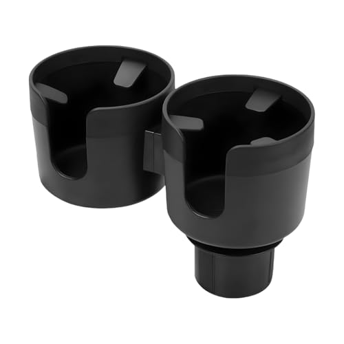 TNAIYH Car Double Cup Holder Expander 2 in 1 Multifunctional Vehicle Cup Holder Adapter with Adjustable Base Auto Drink Bottles Extender Organizer Universal for SUV Automobile Truck (Black)