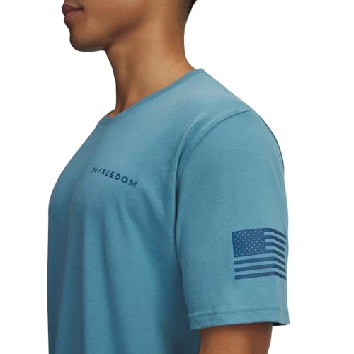 Under Armour Herren-T-Shirt mit Freedom Banner, kurzärmelig, (466) Boundless Blue / Wham Blue, Mittel – Ansicht 3
