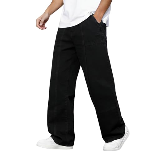 Jean ample pour homme en denim stretch classique au quotidien