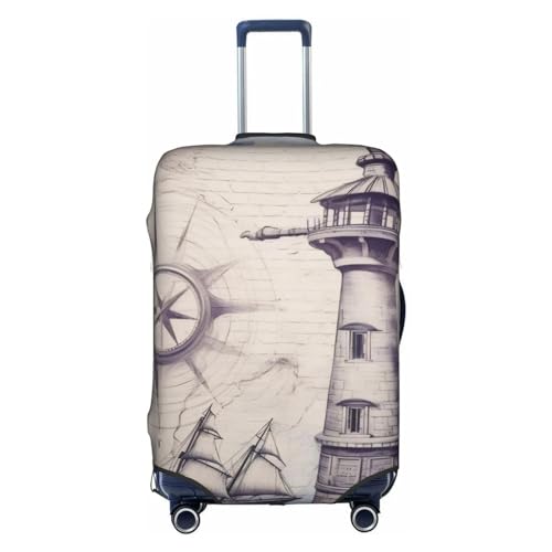 FEMOS Sail Boat Compass - Travel Suitcase Cover Elastic Luggage Covers Trolley Protector Cover Fits 18-32 Inch Luggage - Main Image
