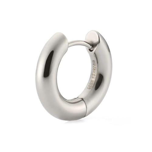 ライオンハート ラッピング済 チャンキー フープピアス サージカルステンレス316L 金属アレルギー対応 片耳用 1点売り 別注ポーチ付き メンズ ブランド LION HEART (シルバー/M)