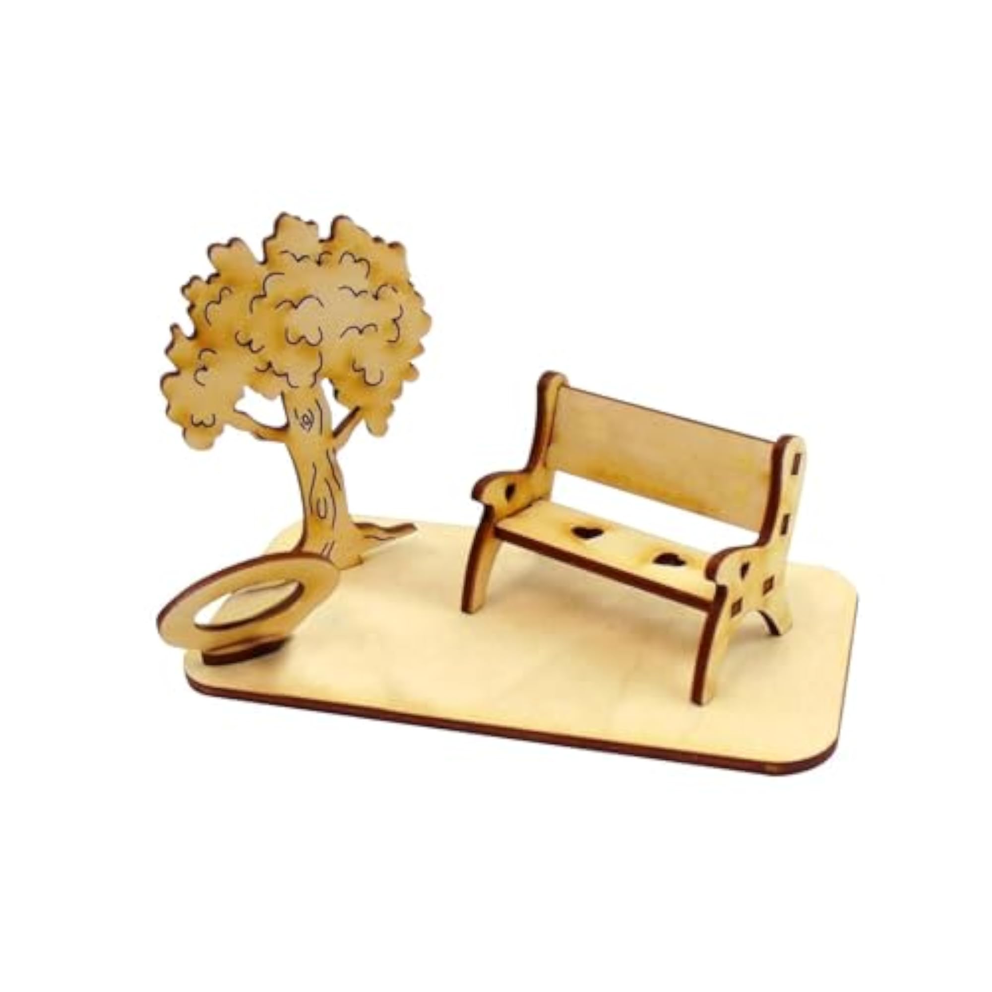 DIY Garden Tree Bench Ornament Miniature Garden Tree Figurine
