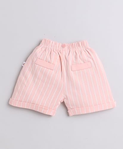Image of BUMZEE boys Regular Fit Half Sleeves Collar Neck Cotton Shirt & Short Set With Bow Suspender & Cap