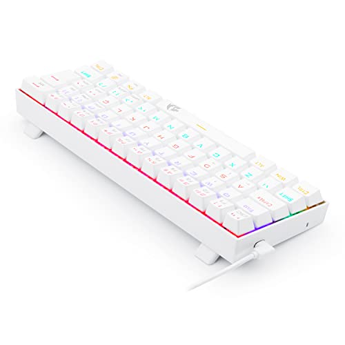 Teclado Mecânico Gamer Compacto Redragon Lakshmi Lunar White Iluminação Rainbow Switch Azul ABNT2 K6