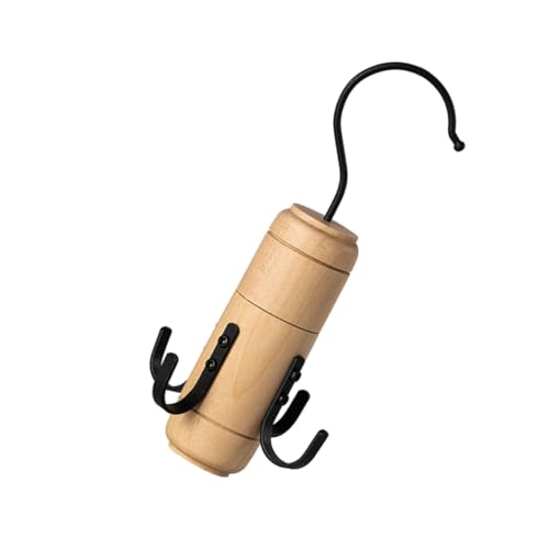 ELAYARD Soporte Giratorio para Cinturones y Bolsos Perchero de Madera Hierro Diseño Compacto y Resistente para Armario y Balcón Ahorro de Espacio y Fácil Acceso