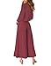 ROYLAMP Women's Fall 2 Piece Outfits Long Sleeve Round Neck Crop Top Wide Leg Pants Set with Pockets Dark Fuchsia XS