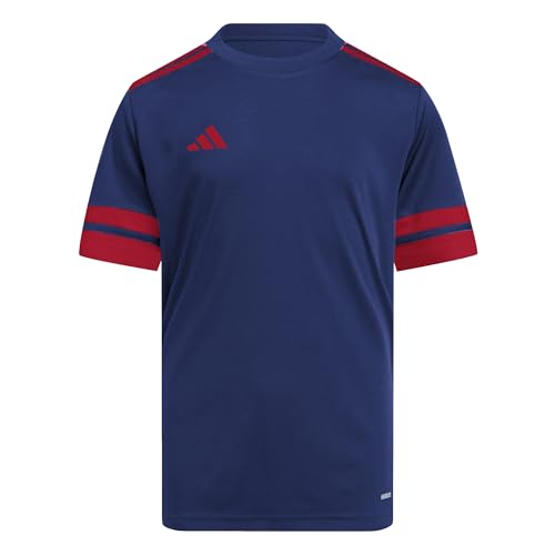 adidas Mixte Enfant Squadra25 Jersey Short Sleeve Kids Shirt, Team Navy Blue 2/Team Power Red 2, 9-10 Years