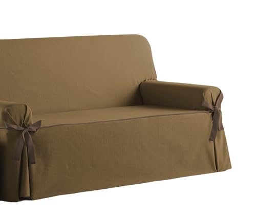 Estoralis Beret | Funda Sofá Lazos Diseño Moderno | Tejido Jaquard Color Beige | para Sofá de 2 Plazas | Tamaño de Tela (de 140 a 170 cm.) Funda para Todo Tipo de Sofás