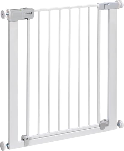 Safety 1st Auto Close Gate, Baby Stair Gate Pressure Fit, 73-80cm (max. 136cm), Automatic Closing, One-Hand Opening, No-Screw Installation (No Drilling), Double Lock System, White