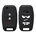 Produktbild kwmobile Autoschlüssel Hülle kompatibel mit Kia 3-4-Tasten Autoschlüssel Hülle - Schlüsselhülle Don't Touch My Key Weiß Schwarz