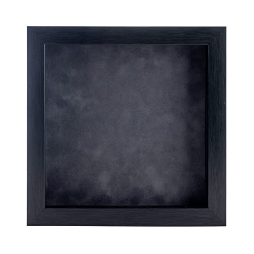 13X13 Shadow Box Frame Charcoal Gray Wood | With A 3/4" Usable Display Depth | Includes A Dark Grey Real Suede Texture Acid-Free Backing Board, Uv Resistant Acrylic, And Hanging Hardware #TOP1