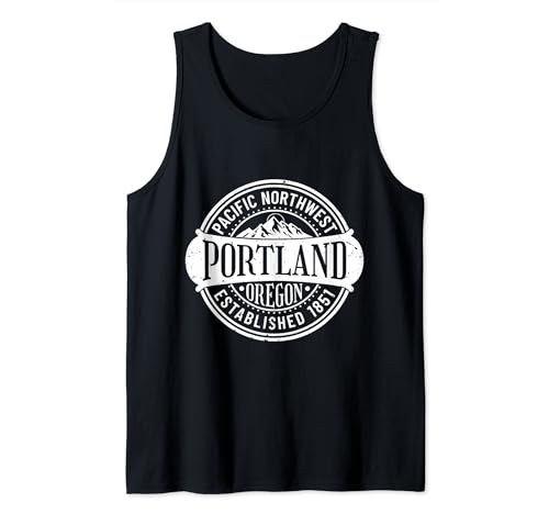 31BN3-2PGwL._SL500_ Portland Oregon Pacific Northwest Est 1851 Mountain Vintage Tank Top