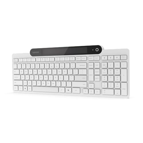 Lenovo 800 Self-Charging Bluetooth Keyboard, Battery-Free Wireless Keyboard with Light-Powered Charging, Multi-Device BT 5.1, Connect Up to 3 Devices, Compatible with Windows, macOS, ChromeOS, White - image 8