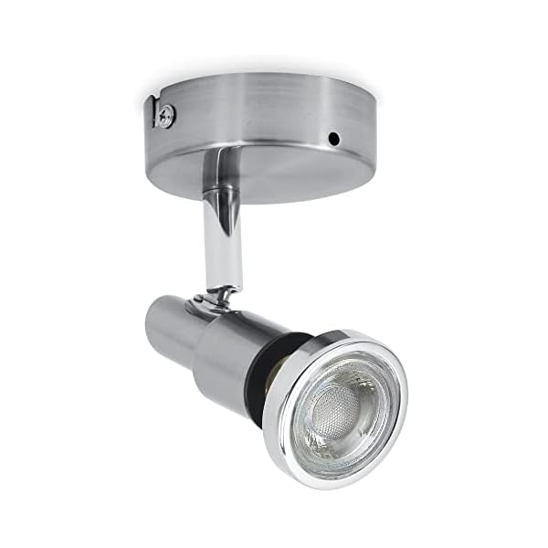 B.K.Licht - LED Strahler Badezimmer matt-nickel - Bad Deckenlampe LED drehbar und schwenkbar - inkl. 1x GU10 LED mit 3…