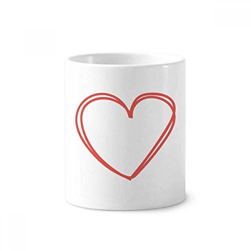 Tasse céramique blanche 350ml double coeur pour brosse à dents et crayons