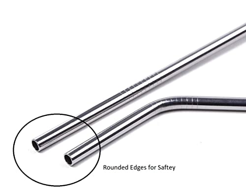 Image of SAVE Stainless Steel Metal Straws | Reusable Drinking Straws + Cleaning Brush (Straight Straws)