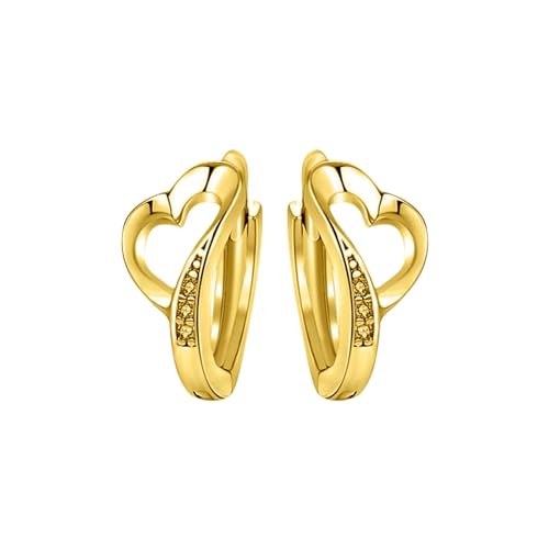 Juego de 3 aretes de corazón para niña, One Size, Metal, Sin piedra preciosa