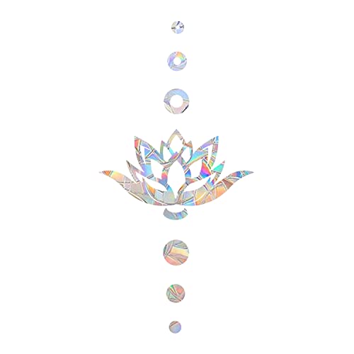 Lotus Anti-Collision Window Clings - Glass Reminder Prism Decals - Avoid Birds Strikes – Decorate Your Glass Doors, 4 Packs, JDLH-4-2