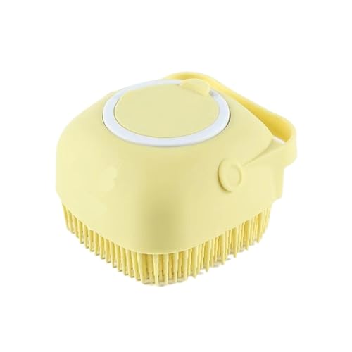 Gants de massage bain pour chat pour laver sans grattage ni stress avec brosse jaune
