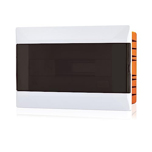 Lion Electric Sicherungskasten Unterputz 1 Reihig | 12 Module, Kleinverteiler Weiss, Aufputzverteiler IP40, Stromkasten Installation für Feuchtraum, Keller, Garage und alle Innenbereichen