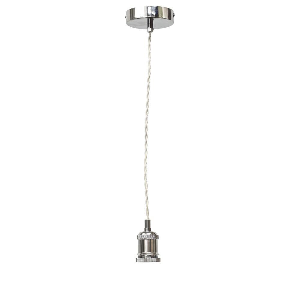 Firstchoicelighting Chrome Flex - Polished Retro Ceiling Pendant Flex Kit For Shades