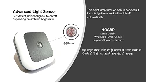 Image of Hoard Led Plug In Smart Night Lamp With Automatic Sensor Smart Led Night Lamp -(Whiskey White) Pack Of 1(Polycarbonate)