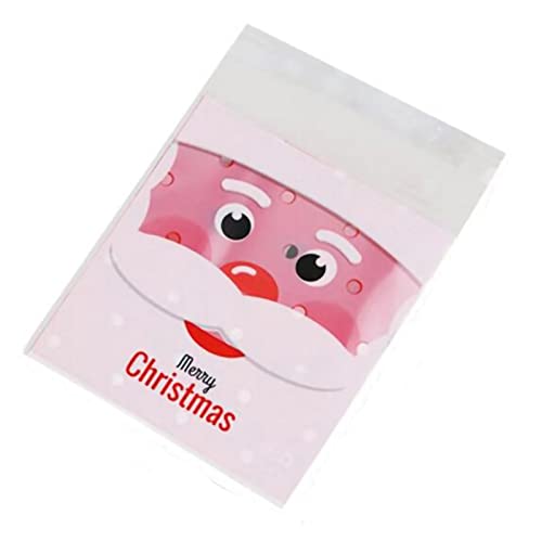 【BEAUTY PLAYER】クリスマス ラッピング 袋 小 ギフトバッグ 100枚 10*11cm キャンディーバッグ かわいい ラッピングバッグ 粘着テープ付き 半透明袋 おしゃれ プレゼント ベーキング包装用袋 手作りお菓子 お菓子用袋 小分け 製菓用品