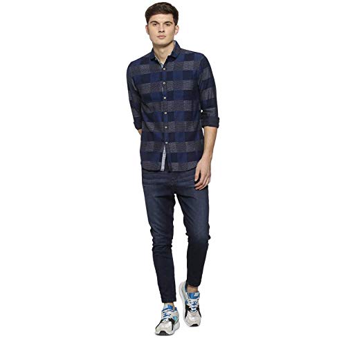Image of CAHOOT Cotton Men Checkered Multicolour Button Up Collared Shirt for Casual Wear Crafted with Regular Sleeve Comfort Fit High Performance Everyday Large