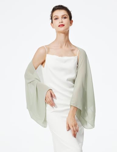 BEAUTELICATE Bridal Wedding Chiffon Shawl Shrug with Arm Hole Bridesmaid Cover Up Evening Party Summer Shawl4