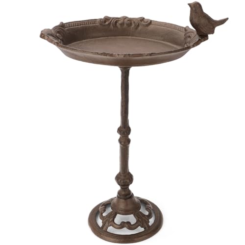 wildlife home Abreuvoir pour oiseaux debout avec pied I Distributeur de nourriture pour oiseaux en fonte résistant au gel pour jardin et balcon I Bain...