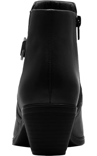 Clarks Clarks Women’s Emily2 Henley Leather Ankle Zip Bootie, Black Leather, 8.5 Wide