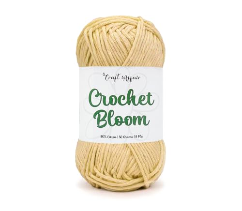 Image of Craft Affair | Crochet Bloom Cotton Yarn 8ply (2mm, 77Meter, 50Gram) 100% Pure Cotton | Knitting Yarn | for Embroidery, Craft & DIY Project: Beige