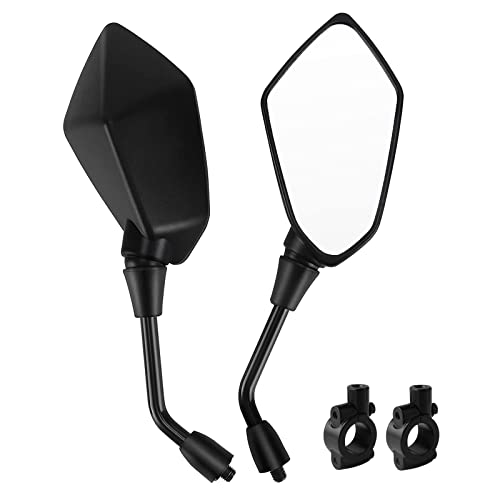 Hotiko Rétroviseurs pour Motos 7/8' 22mm Guidon Rétroviseur Universel pour Scooter Moto Quad ATV Vélos Bicyclette Filetage Boulon 10 mm