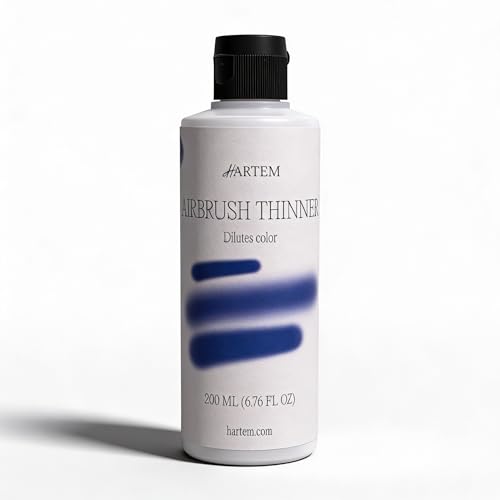 Hartem - Airbrush Thinner 200 ml (6.76 Fl Oz) Airbrush Paint Thinner with Anti-Spill Cap | Thins Paints Increases Fluency and Delays Drying Inside the Airbrush