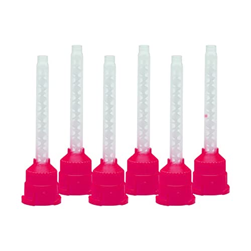 Consejos de mezcla de impresión dental, YOUYA DENTAL 50pcs Consejos dentales intra orales para materiales de odontología Tubo de mezcla de goma de silicona desechable Productos de laboratorio - Rosa