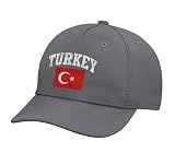Turkey Gift for Turkey Türkiye Turkish Flag Souvenir Takim Adjustable Printed Baseball Hat, Slate Grey